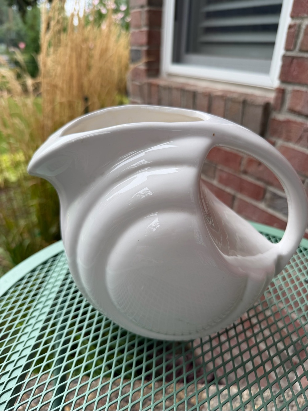 Vintage Art Deco Style Ivory Off White Water Pitcher